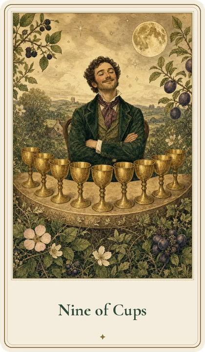 Nine of Cups tarot card