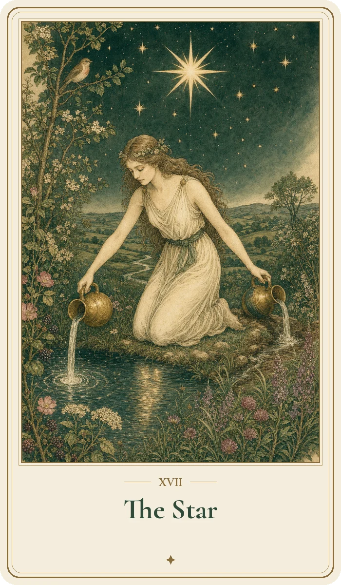 The Star tarot card from the Hedge Magic deck