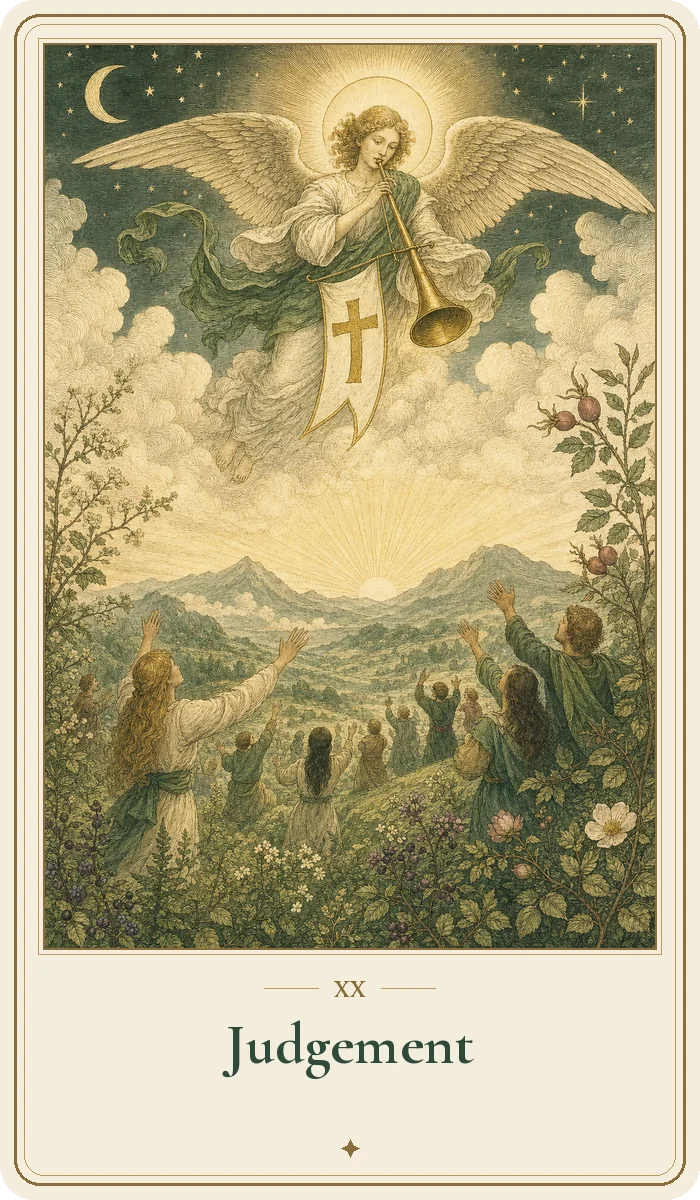 Judgement tarot card from the Hedge Magic deck