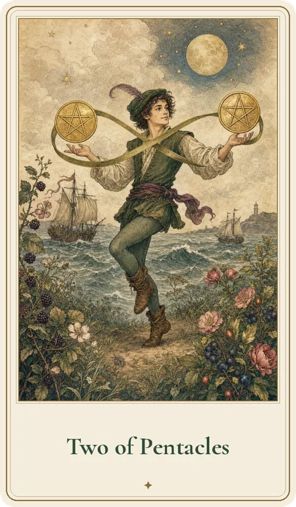 Two of Pentacles tarot card