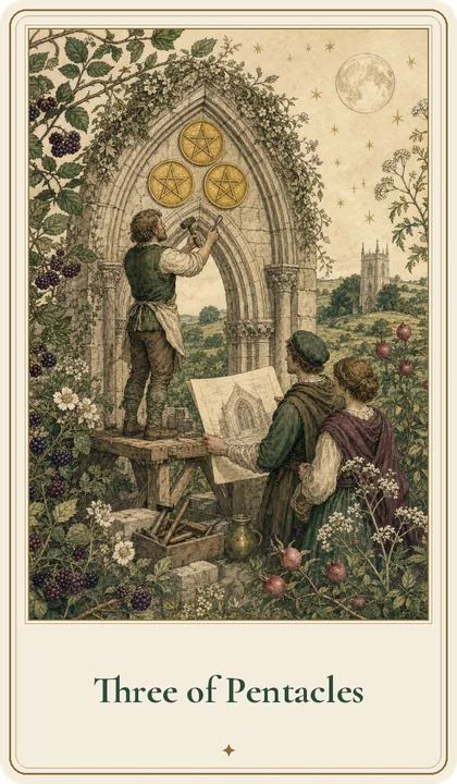 Three of Pentacles tarot card
