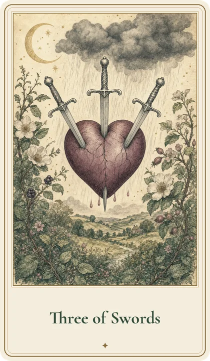 Three of Swords tarot card