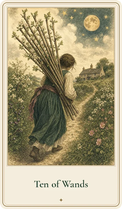 Ten of Wands tarot card