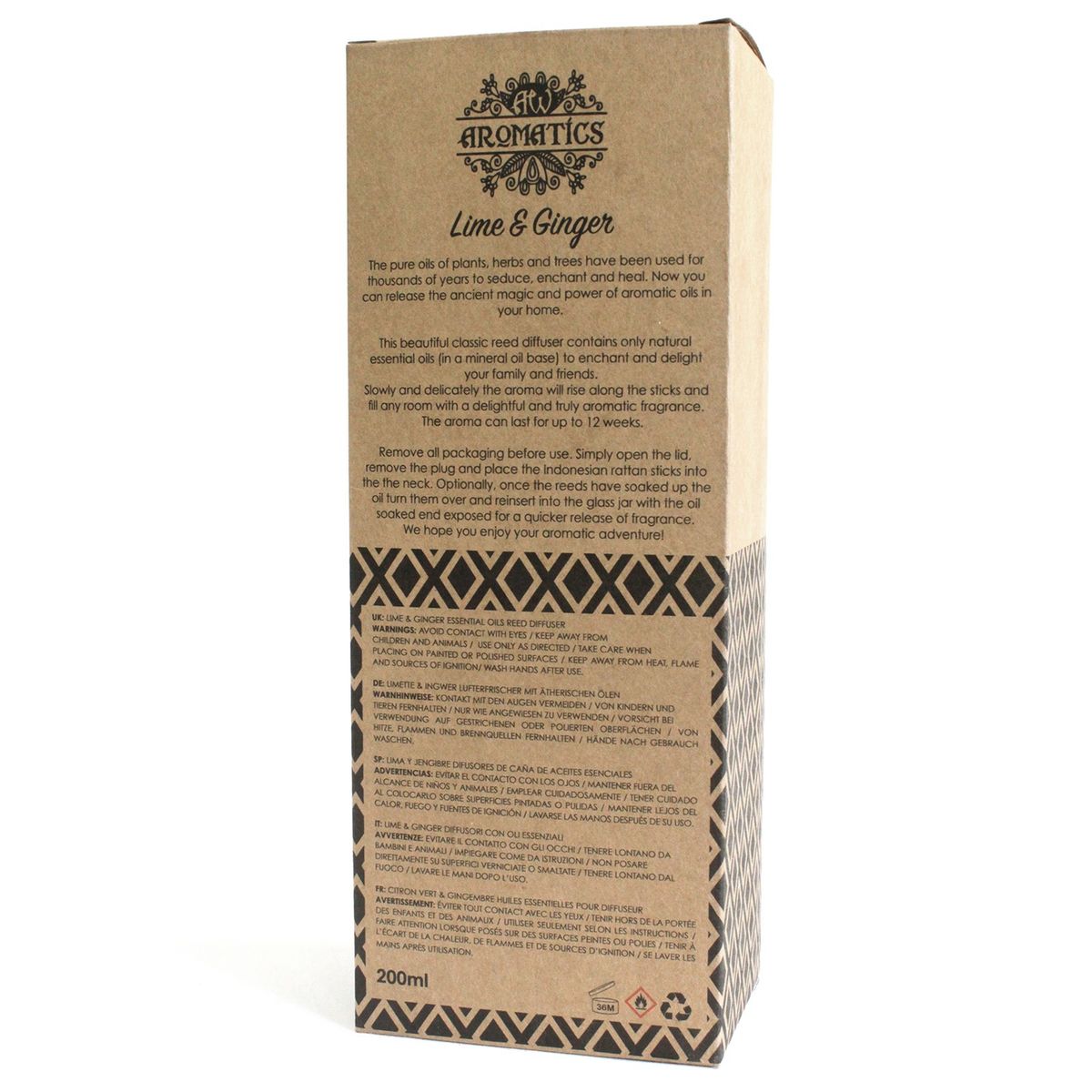 Lime & Ginger Essential Oil Reed Diffuser – 200ml