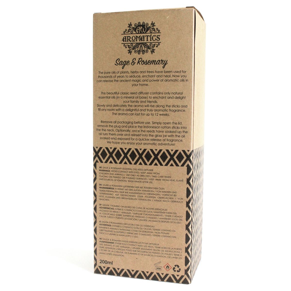 Sage & Rosemary Essential Oil Reed Diffuser – 200ml