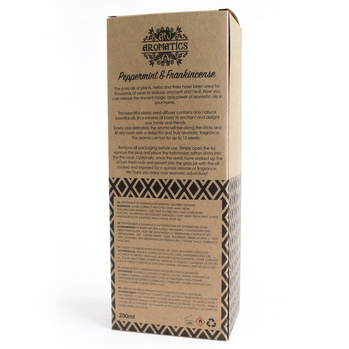 Peppermint & Frankincense Essential Oil Reed Diffuser – 200ml