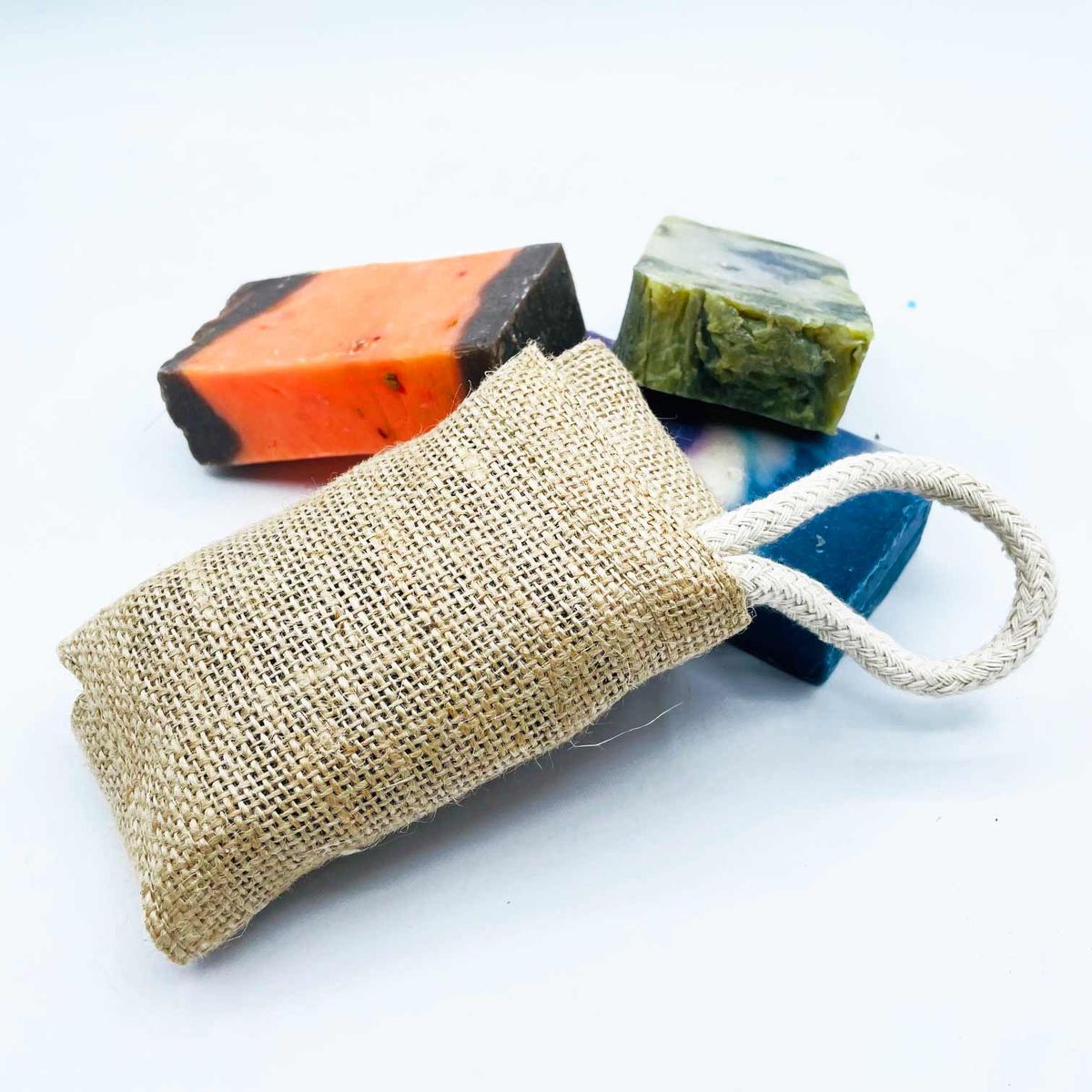 Jute Exfoliating Soap Pouch – Natural