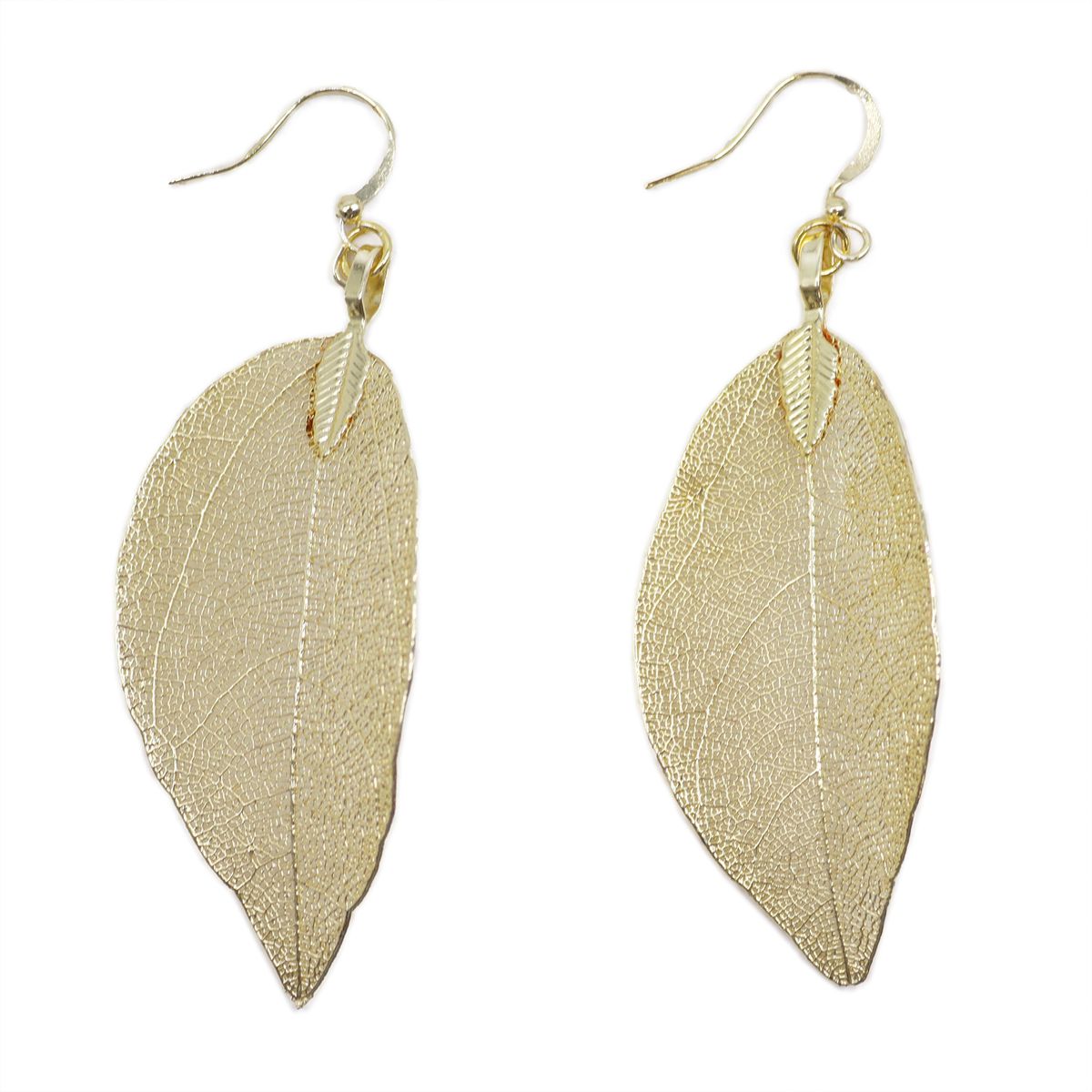 Bravery Leaf Earrings – Gold