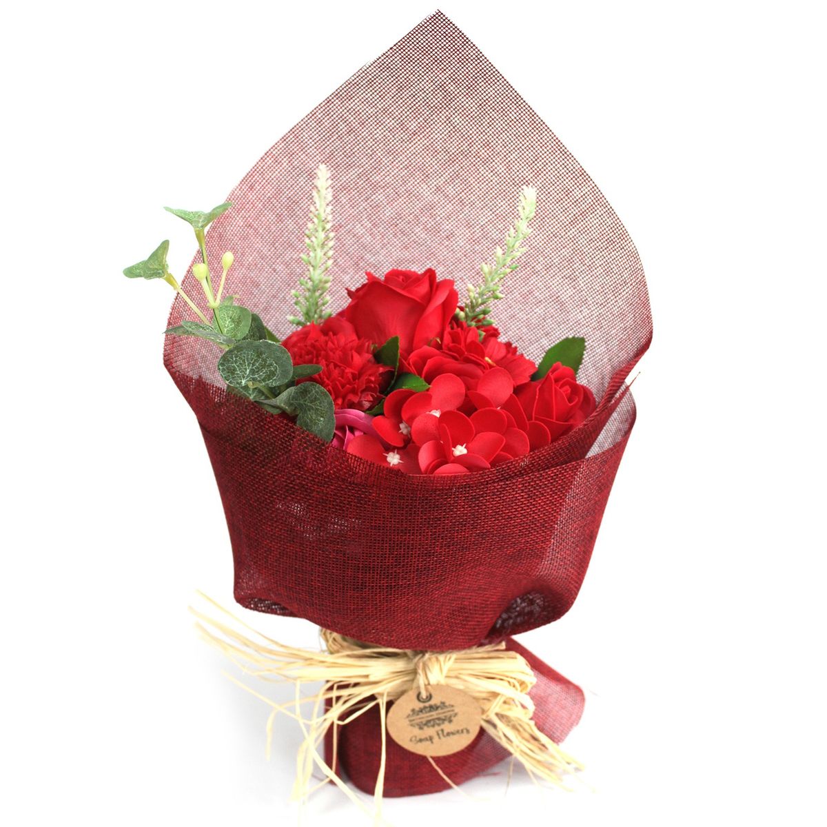 Standing Soap Flower Bouquet – Red