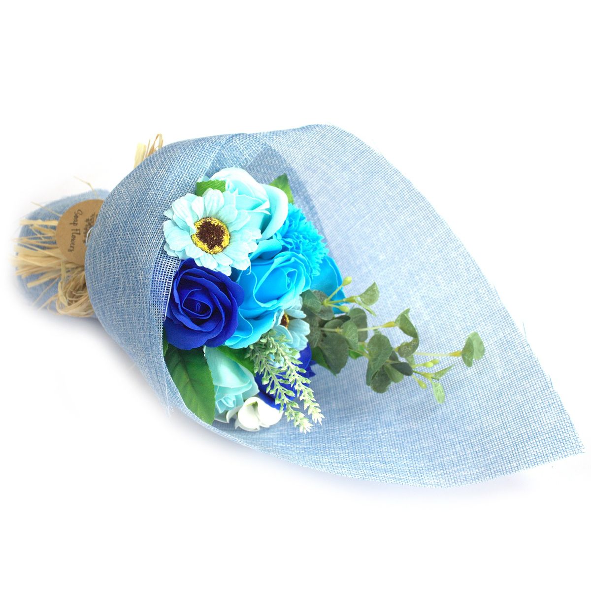 Standing Soap Flower Bouquet – Blue