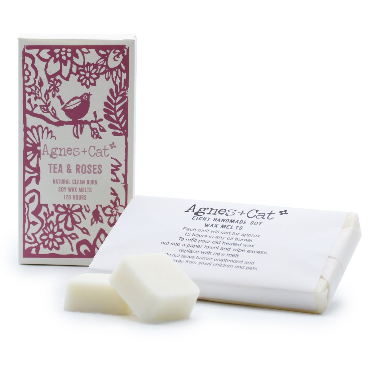 Agnes + Cat Wax Melts – Tea + Roses, Box of 8
