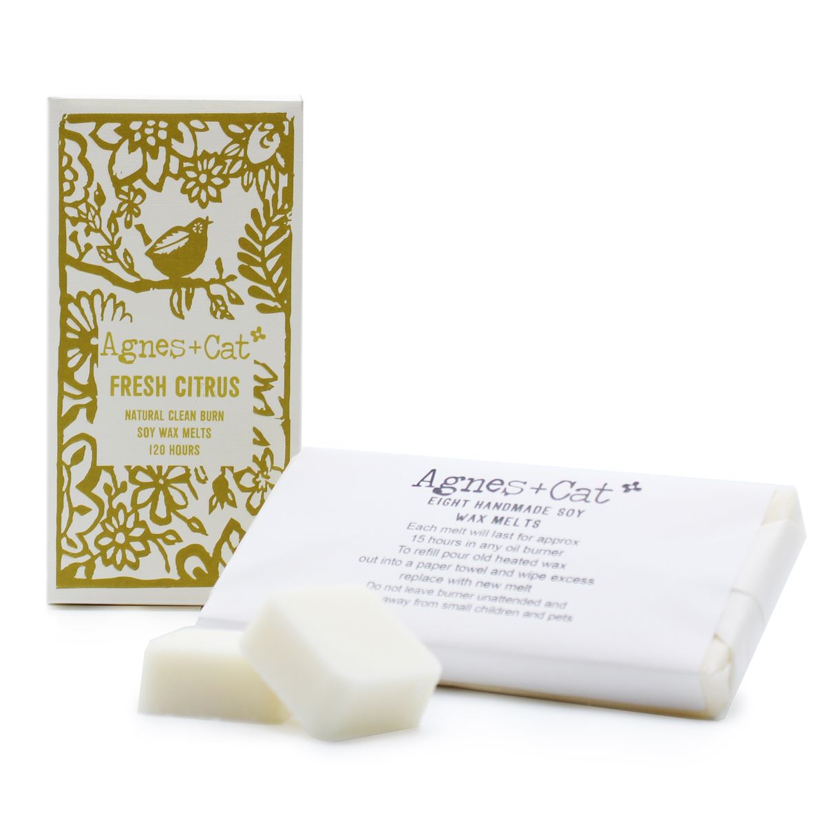 Agnes + Cat Wax Melts – Fresh Citrus, Box of 8