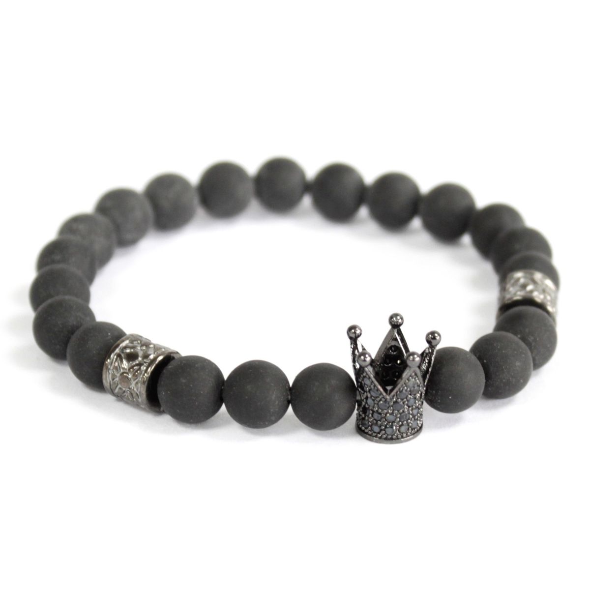 Black Agate Gemstone Bracelet – Crystal Crown