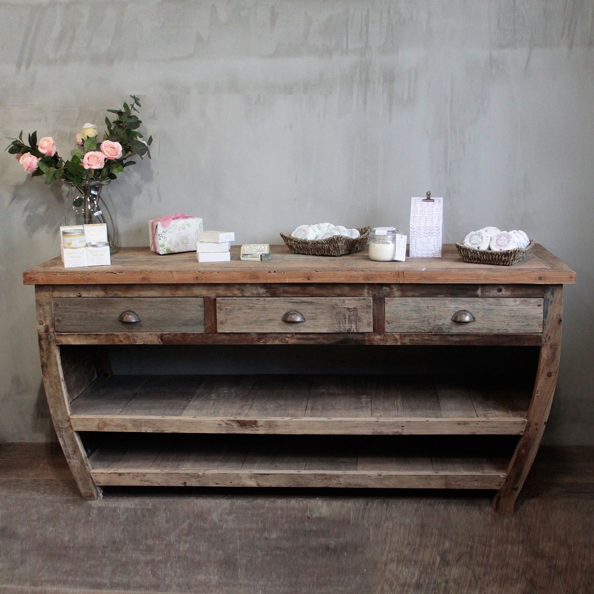 Recycled Wood Centrepiece Table – 180x60x80cm