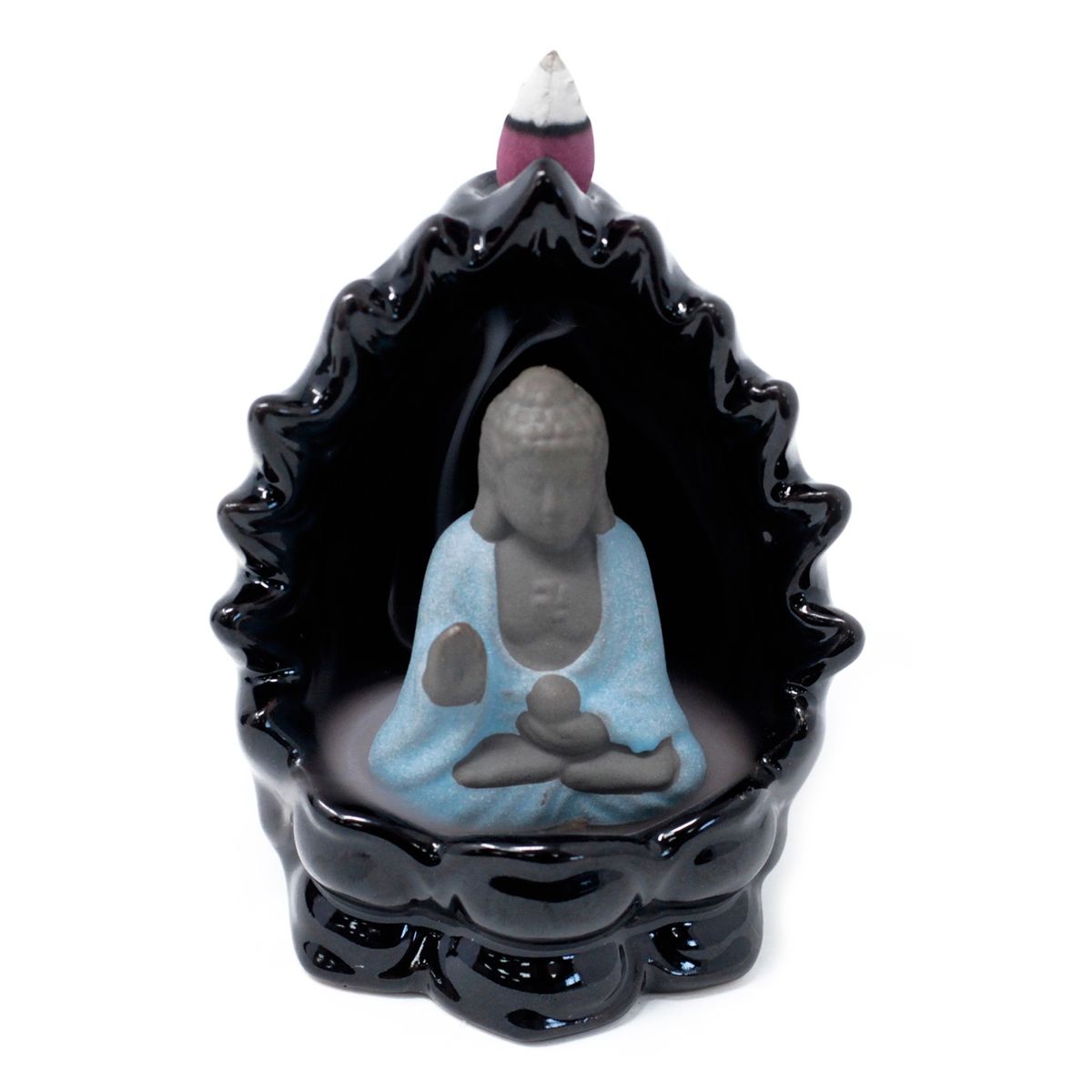 Backflow Incense Burner – Buddha & Lights