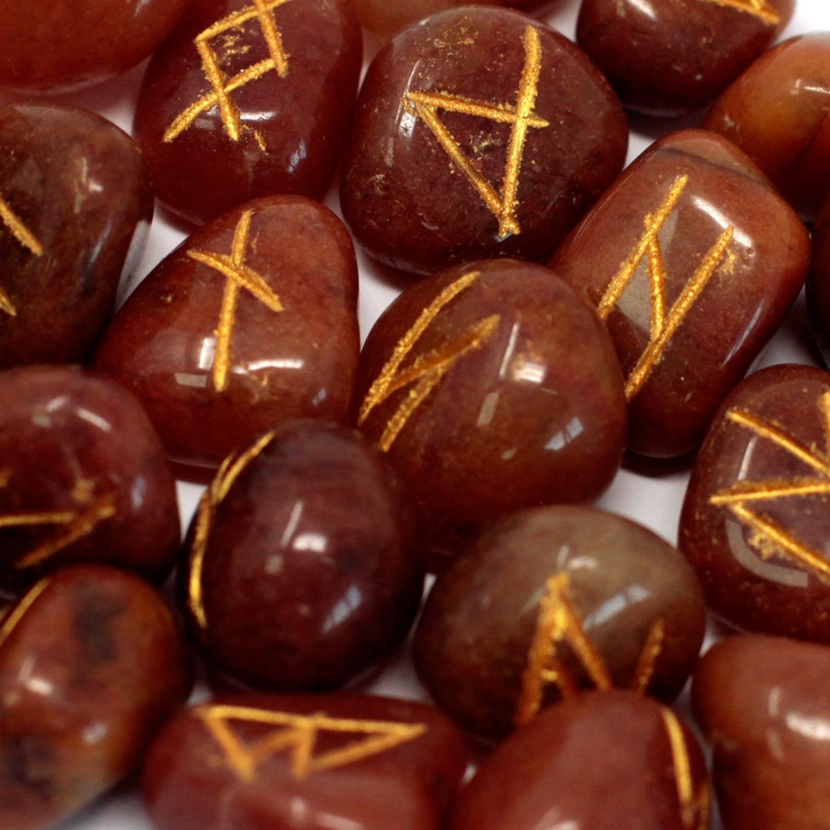 Rune Stone Set in Pouch – Red Aventurine