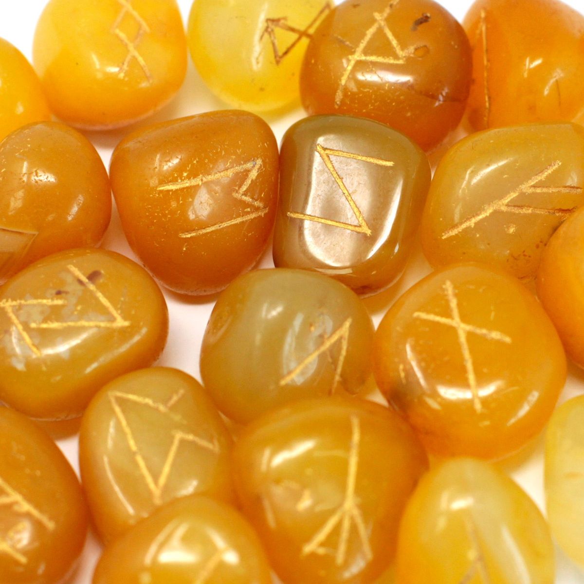 Rune Stone Set in Pouch – Yellow Onyx