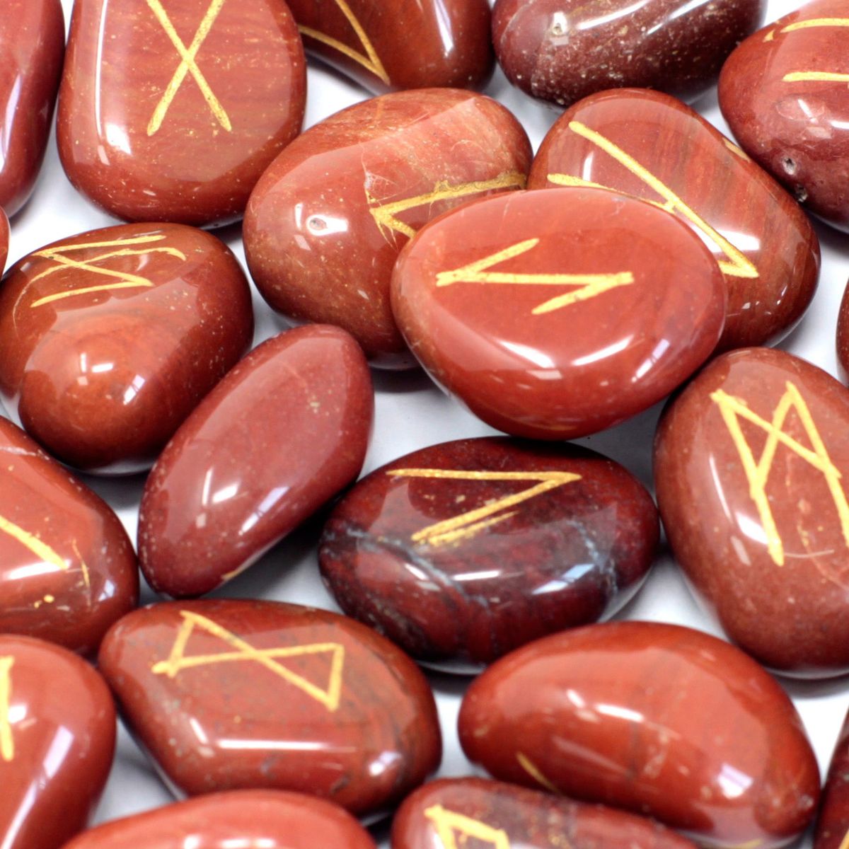 Rune Stone Set in Pouch – Red Jasper