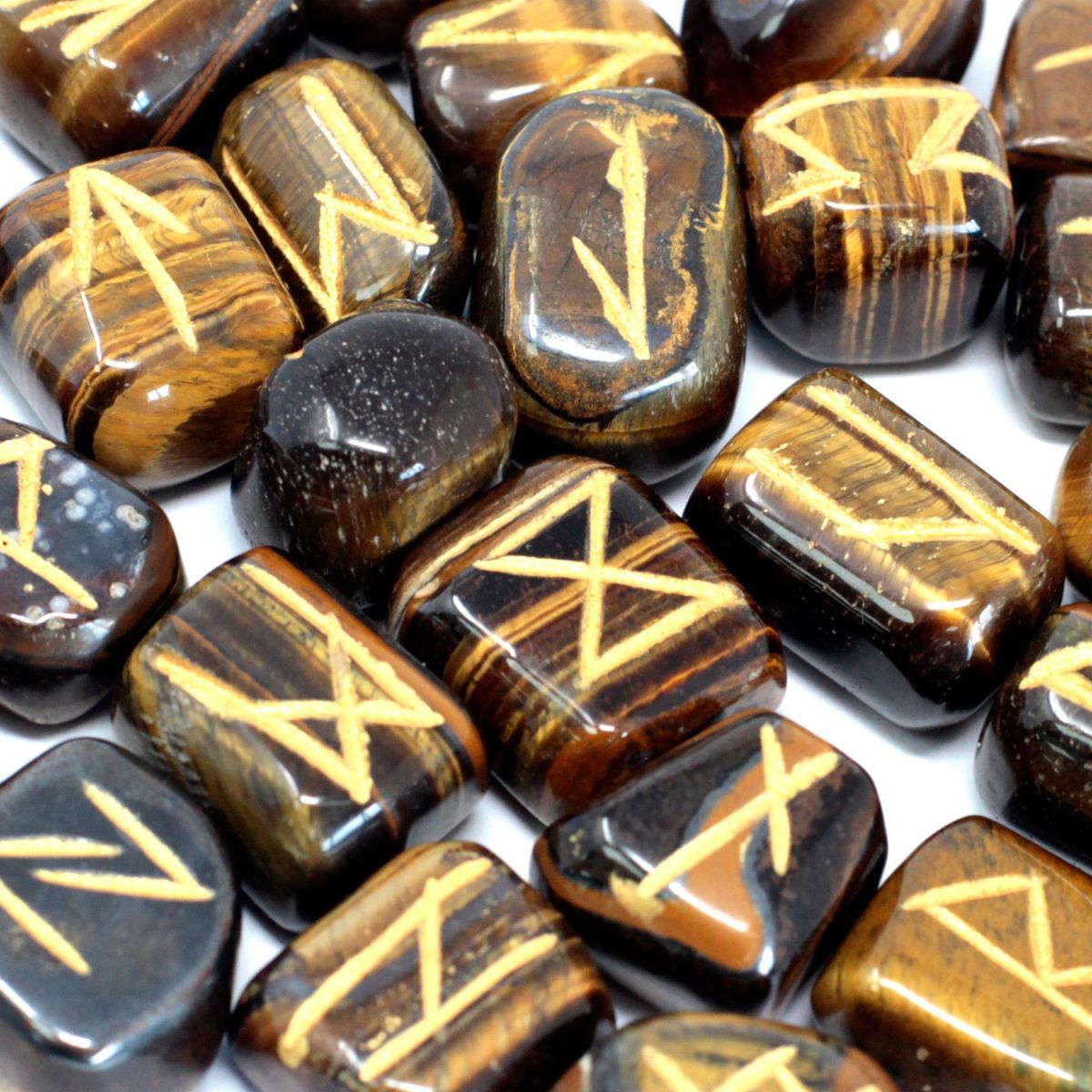 Rune Stone Set in Pouch – Tiger Eye