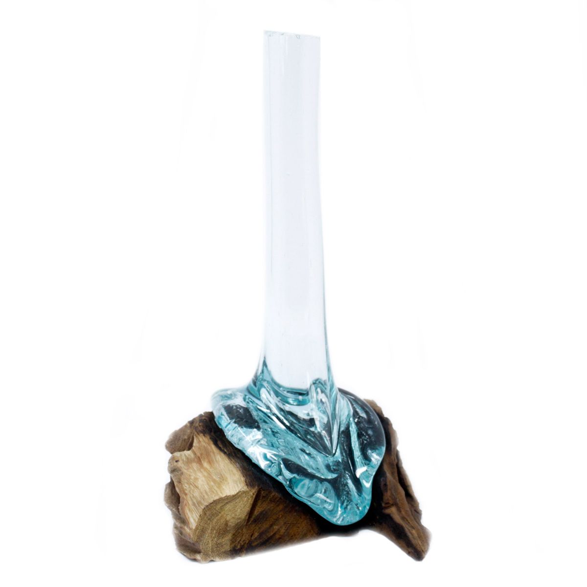 Molten Glass Vase on Wood