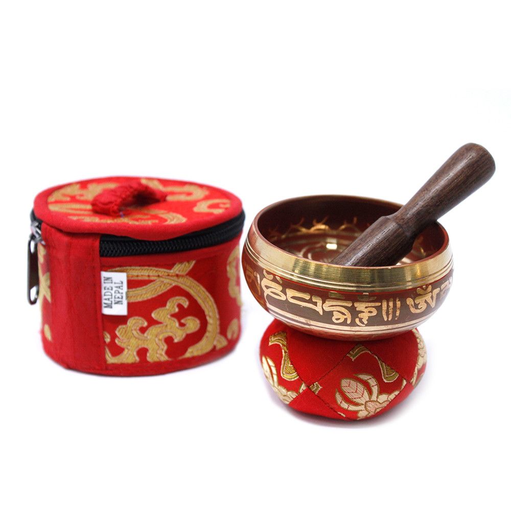 Mini Singing Bowl Gift Set – Red