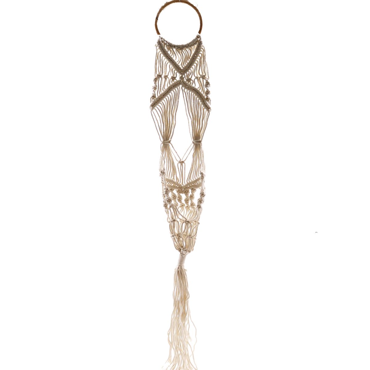 Macrame Plant Hanger – Long with Rattan Hoop