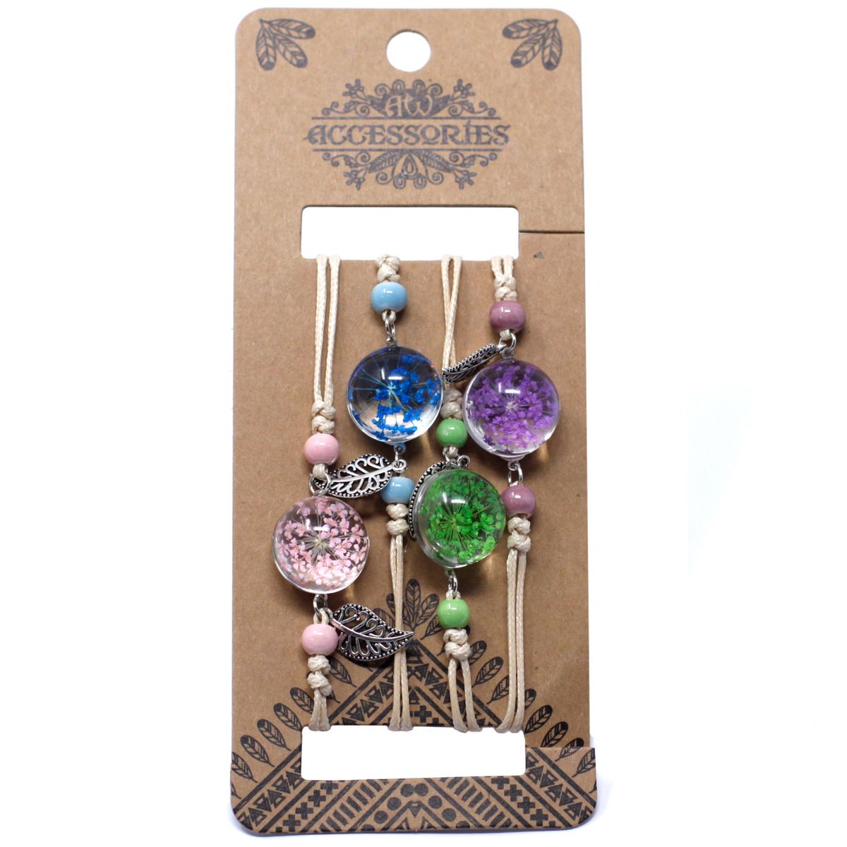 Pressed Flower Bracelet – Pretty Flower & Leaf