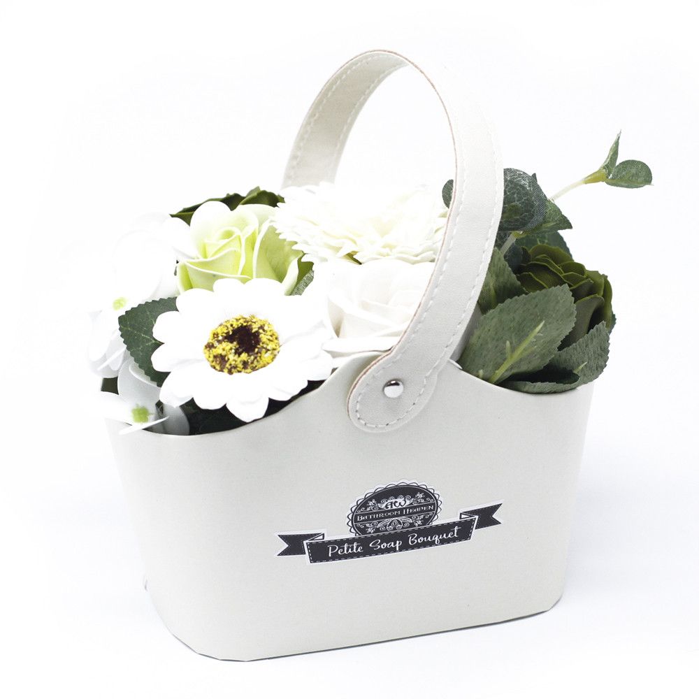 Petite Bath Flower Bouquet Basket – Pastel Green