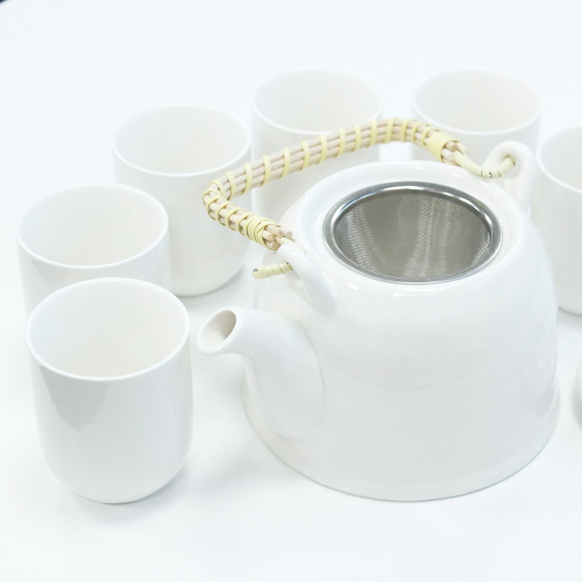 Herbal Teapot Set – Classic White