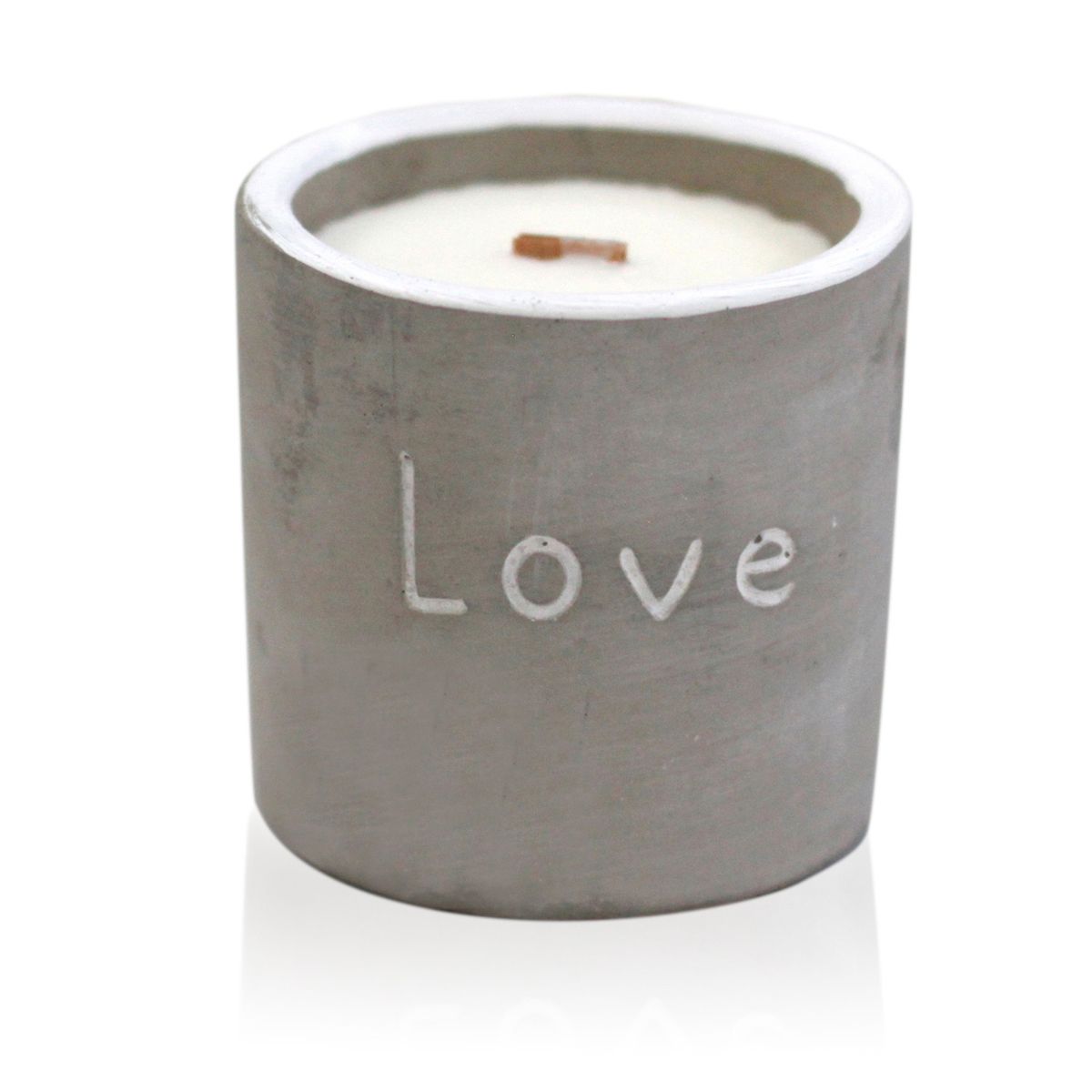 Concrete Wooden Wick Candle – Love, Purple Fig & Cassis, Medium