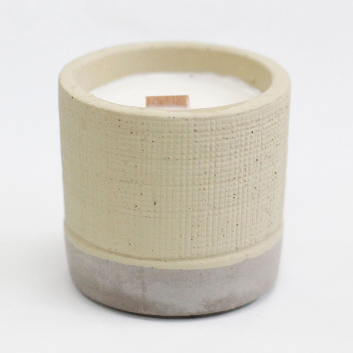 Concrete Wooden Wick Candle – Coffee in the Club, Grey Pot