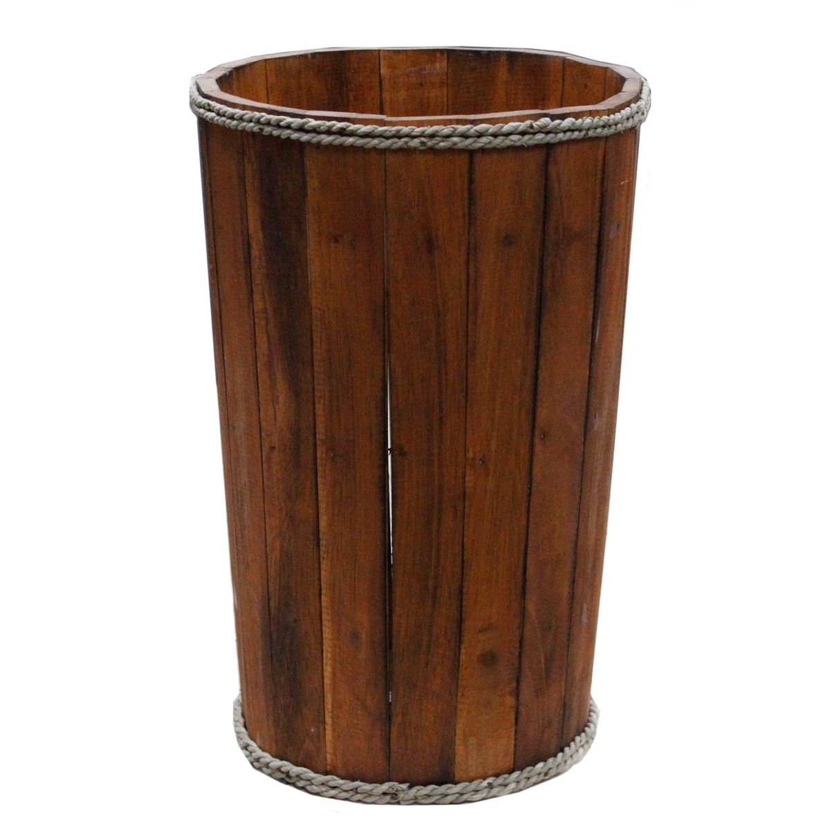 Wooden Storage Tub – Brown, Large