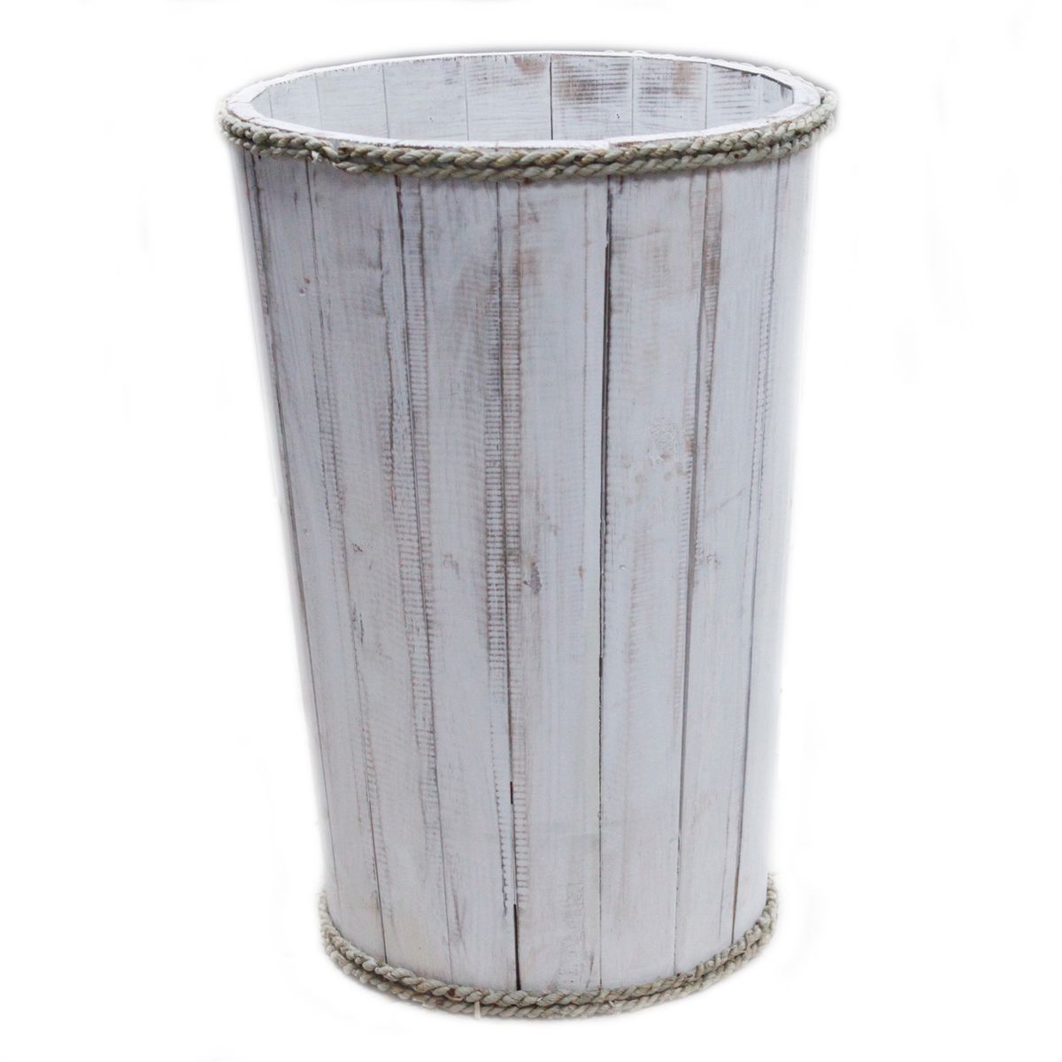 Large Wooden Storage Tub – Whitewash