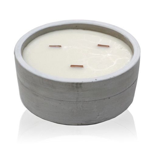 Wooden Wick Concrete Candle – Patchouli & Dark Amber, Large