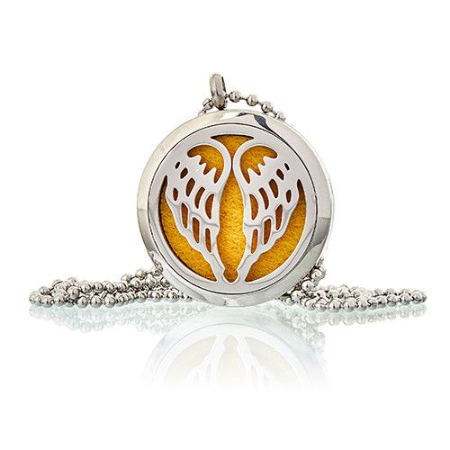 Aromatherapy Diffuser Necklace – Angel Wings, 30mm