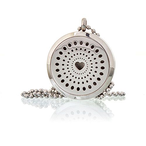 Aromatherapy Diffuser Necklace – Diamonds Heart, 30mm