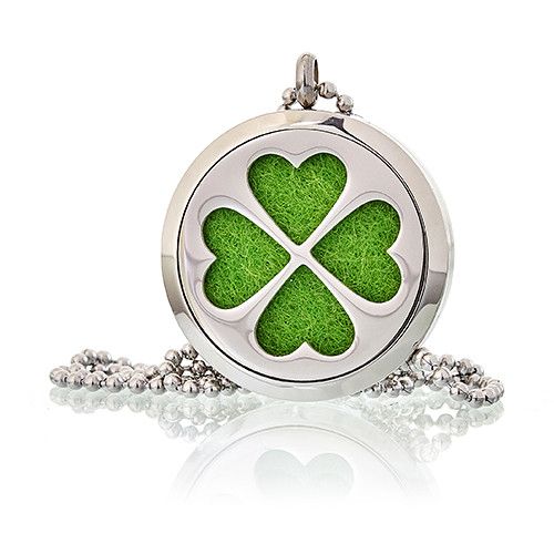 Aromatherapy Diffuser Necklace – Four Leaf Clover, 30mm
