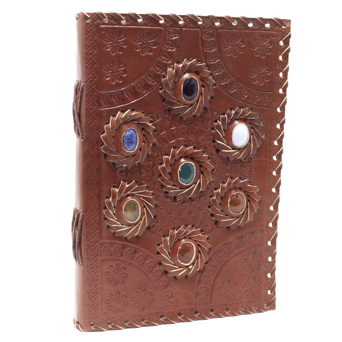 Chakra Stone Leather Notebook – 6 x 9in