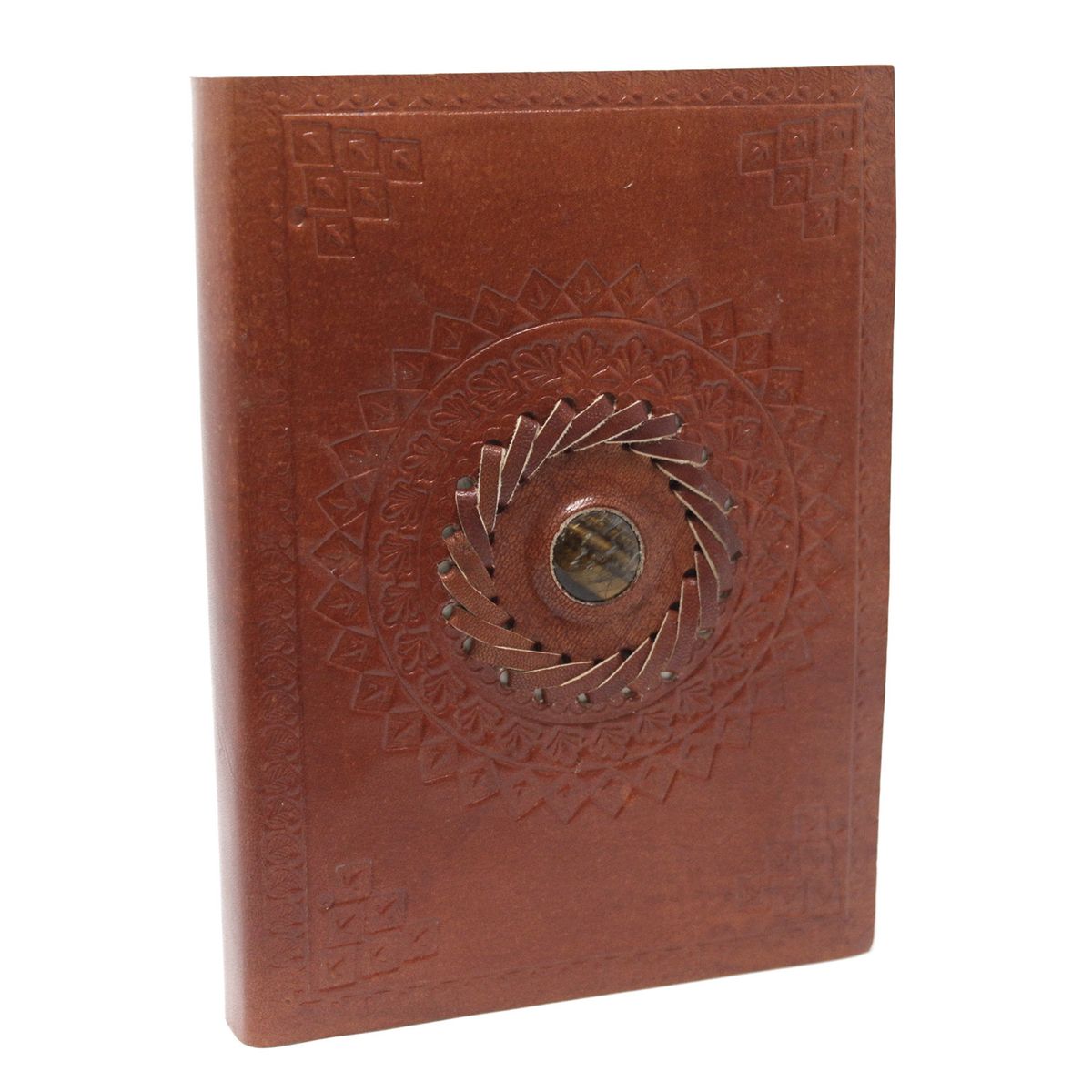 Tiger's Eye Leather Notebook – 7 x 5in