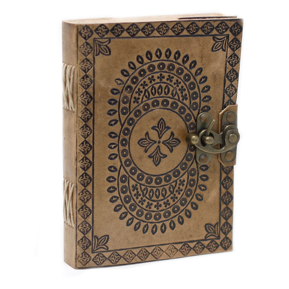 Blue Mandala Leather Notebook – 7 x 5in