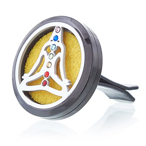 Car Diffuser Kit – Pewter Yoga Chakra, 30mm