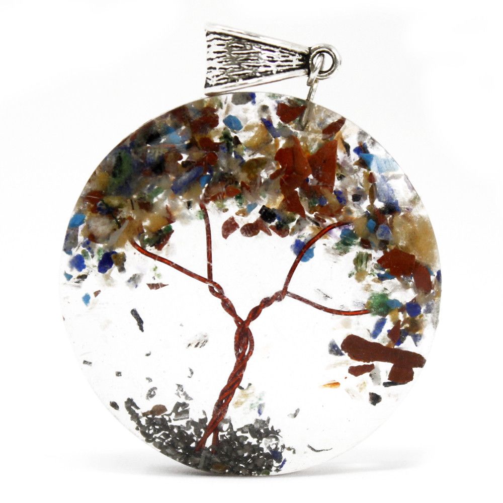 Orgonite Power Pendant – Round Amethyst Tree