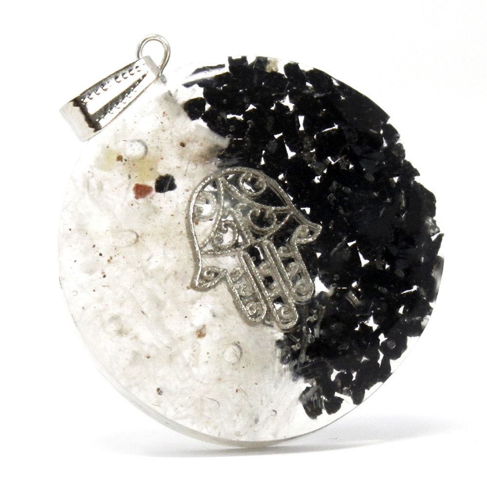 Orgonite Power Pendant – Good & Evil Hamsa