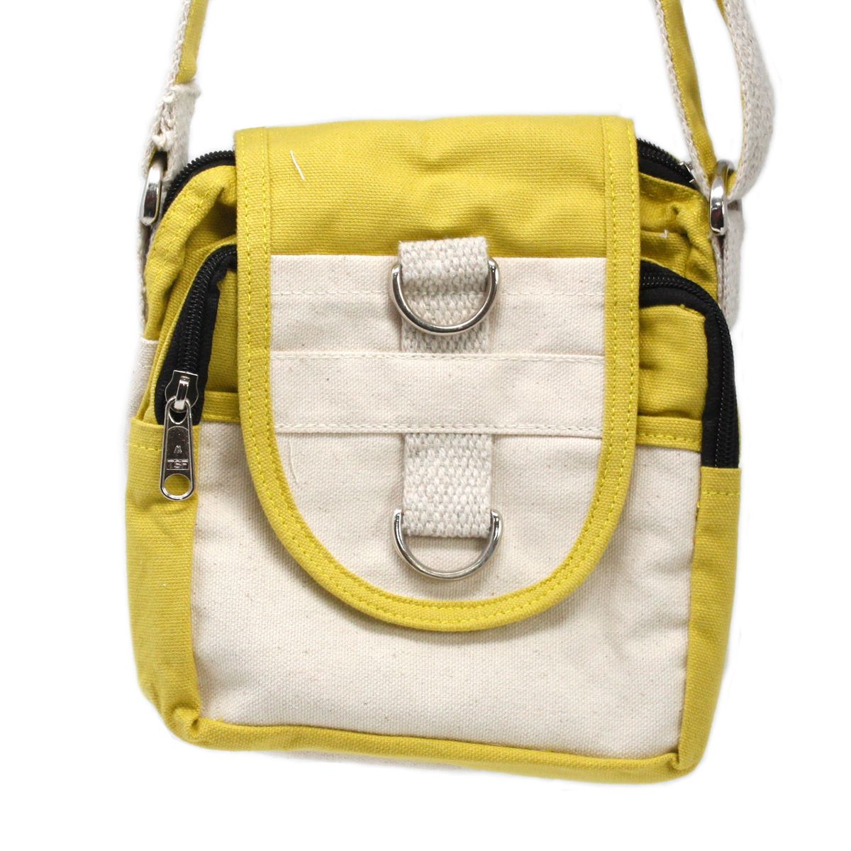 Natural Cotton Cross-Body Travel Bag – Olive