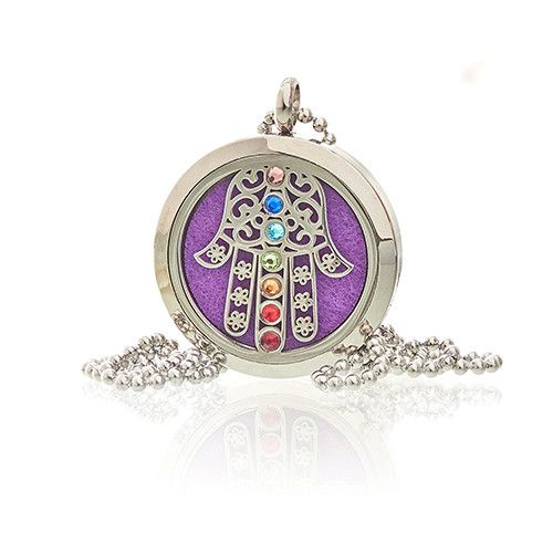 Aromatherapy Diffuser Necklace – Hamsa Chakra, 30mm