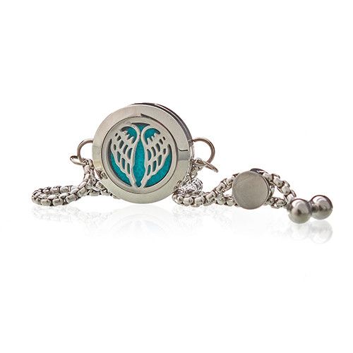 Aromatherapy Diffuser Chain Bracelet – Angel Wings, 20mm