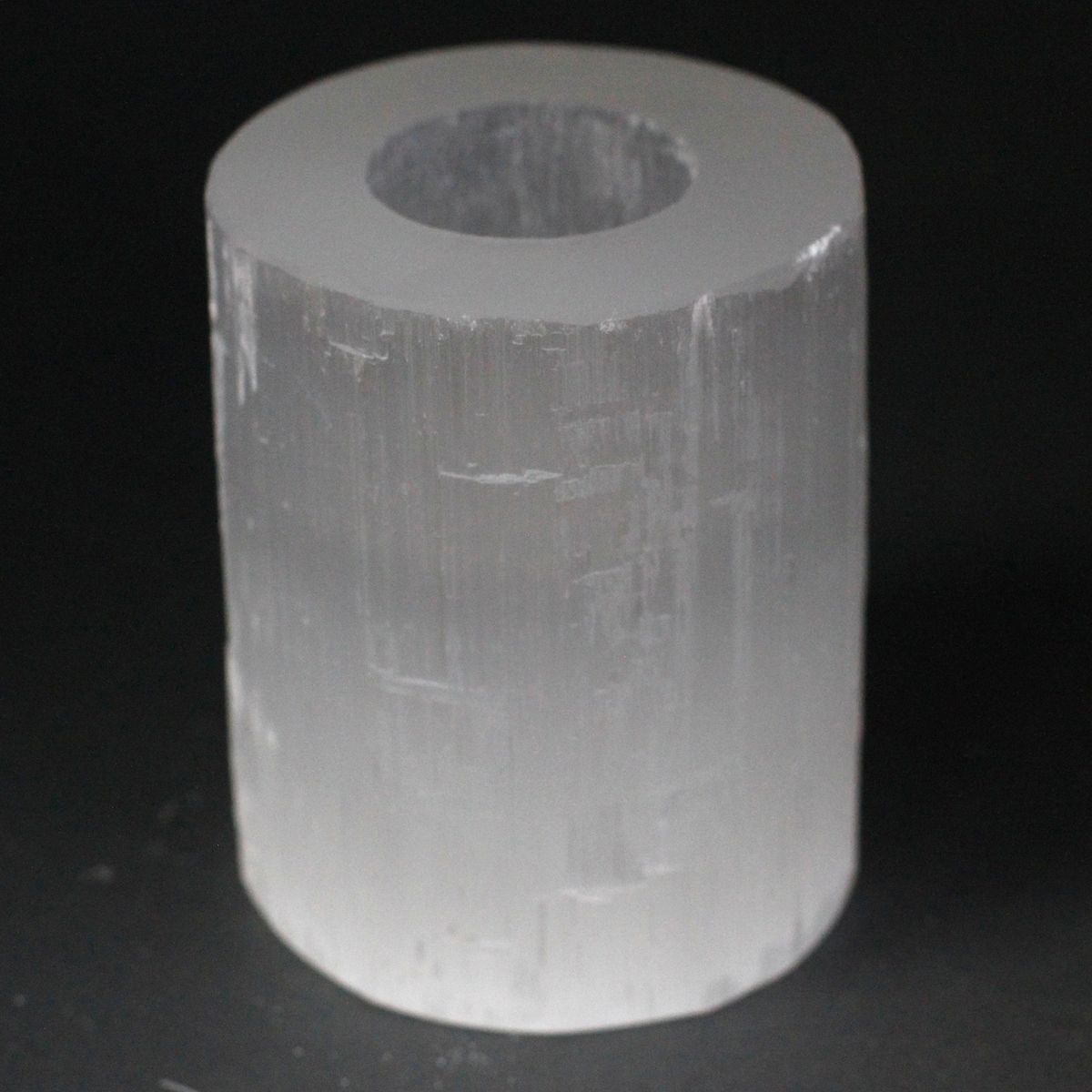Selenite Cylinder Candle Holder – 10cm