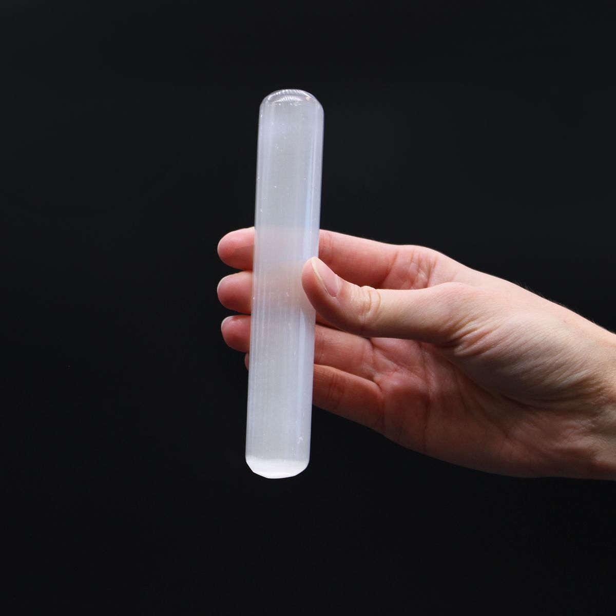 Selenite Wand – Round Both Ends, 16cm