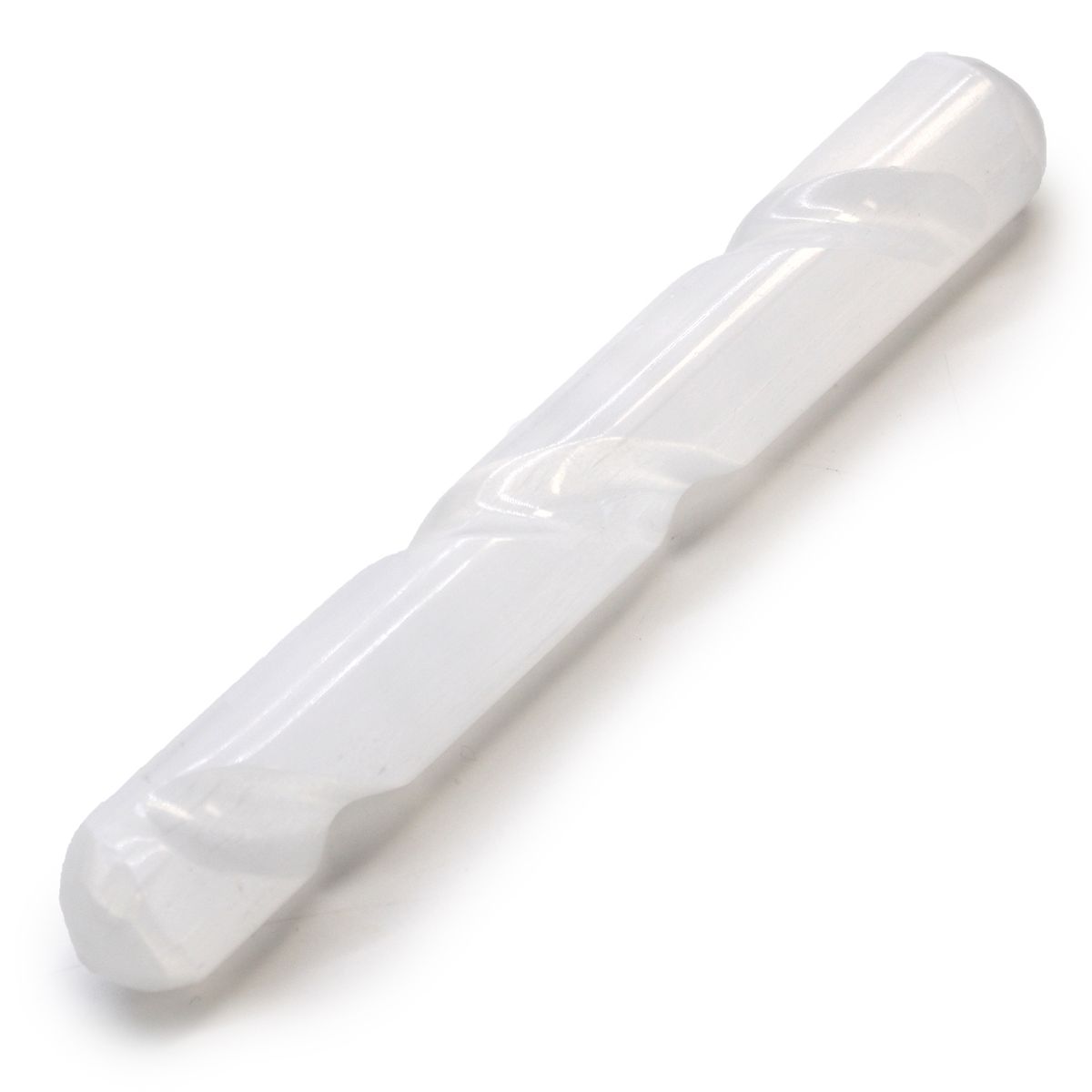 Selenite Spiral Wand – Round Both Ends, 16cm
