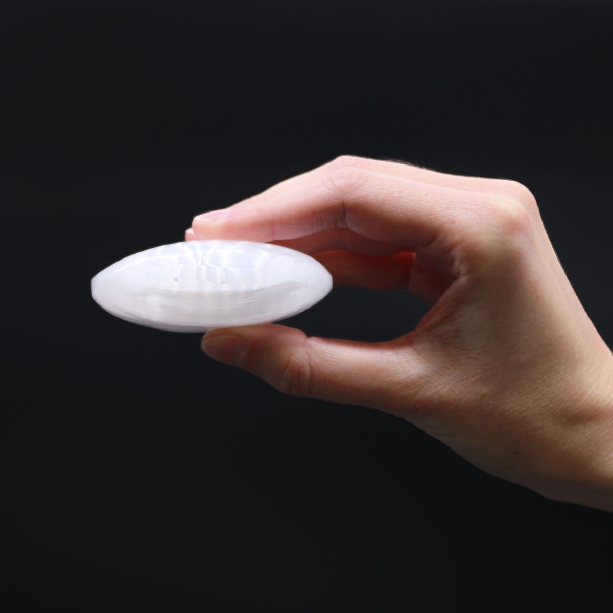 Selenite Palm Stone – 6.5cm